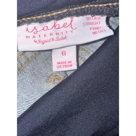 Isabel Maternity Vintage Straight Panel Jeans Size 6 Blue Denim Ingrid & Isabel - Picture 2 of 7